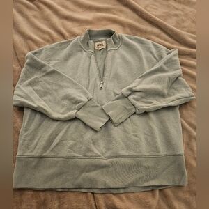 Madewell MWL Sage Green Zip-Up Sweater
